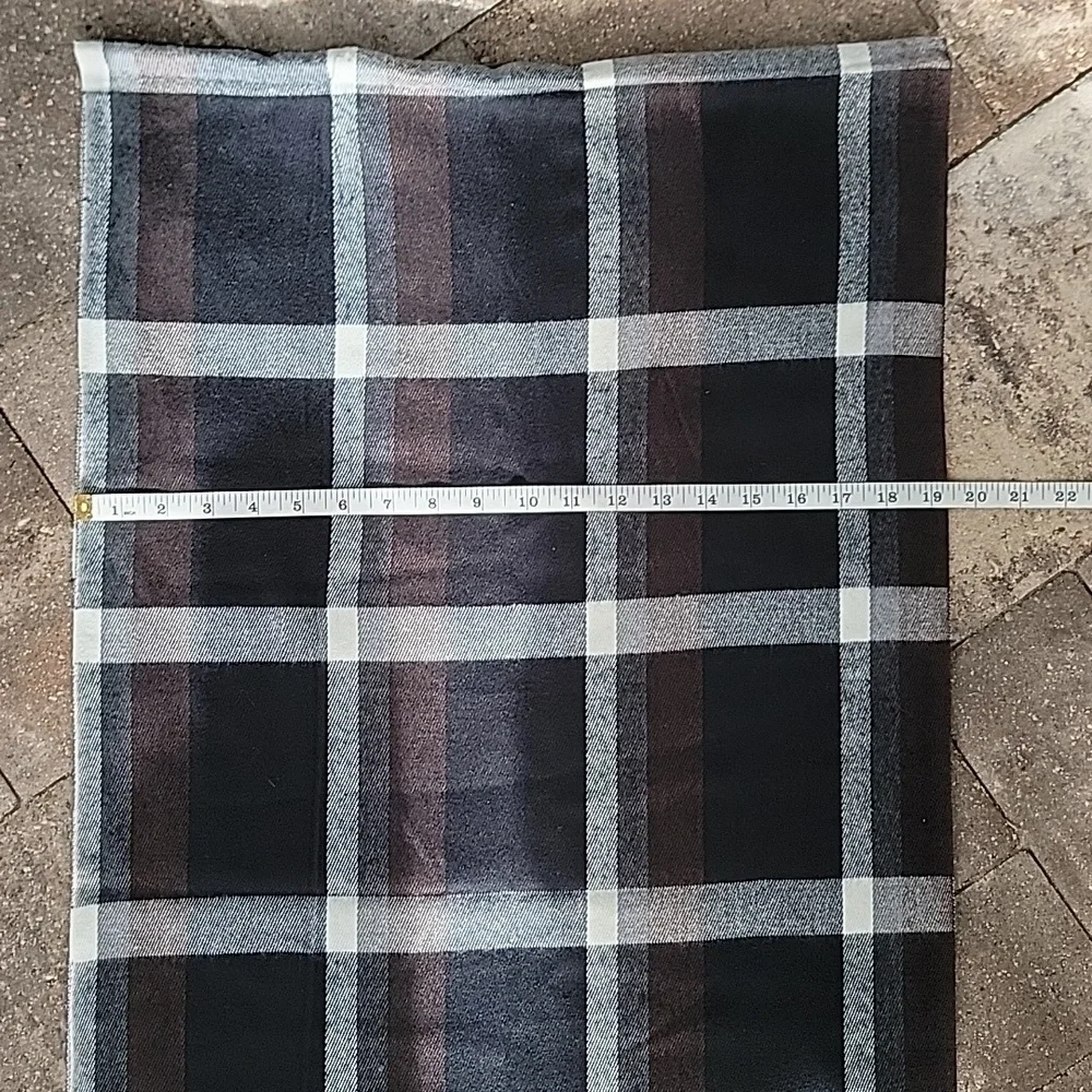 Black, White & Brown 100% Cashmere Made In Scotland Scarf 70 in Long
